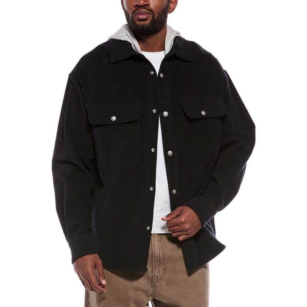 Palm Angels Mens Hooded Knit Jacket, Black